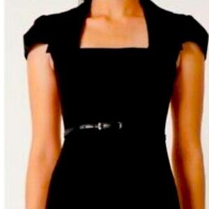 Black Halo Belted Jacket-Style Sheath Dress, Rare